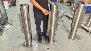 Three Lane 168mm Cylindrical Swing Barrier Gate Turnstile High Security Access Control System